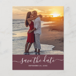Budget Spara datumskriptet Burgundy Photo Flyer