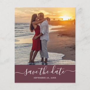 Budget Spara datumskriptet Burgundy Photo Flyer