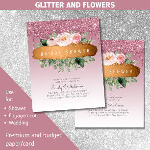 BUDGET Sparkles Glitter Blommigt Girly Möhippa Flygblad