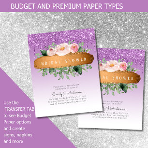BUDGET Sparkles Glitter Blommigt Girly Möhippa Flygblad