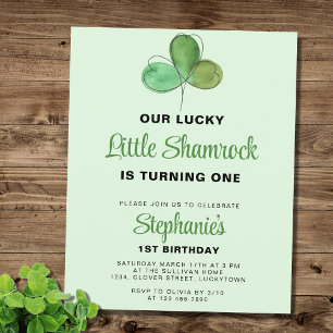 Budget St. Patrick's Day 1:a födelsedagsinbjudan