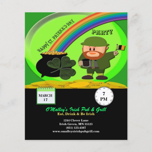 Budget St patrick's day Leprechaun, Pot Guld Pappe (Framsida)