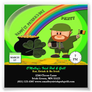 Budget St patrick's day Leprechaun, Pot of Guld Fototryck