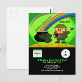 Budget St patricks day Leprechaun Pot of Guld Vykort