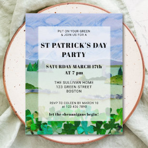Budget St patrick's day Shamrock Party-inbjudan