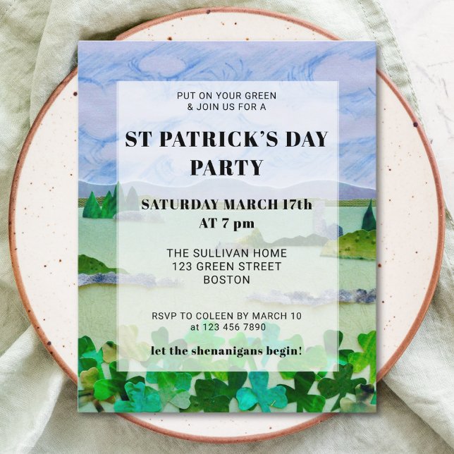 Budget St patrick's day Shamrock Party-inbjudan (Skapare uppladdad)