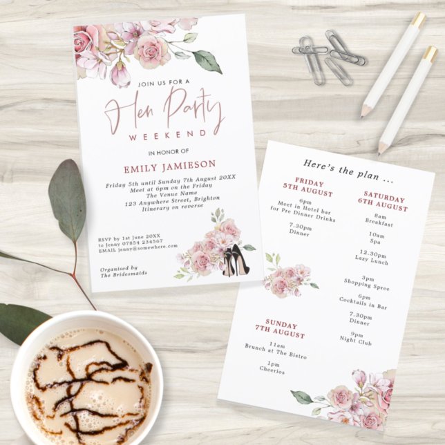 Budget Stiletto Helg Itinerary Hen Party Inbjudan (Skapare uppladdad)
