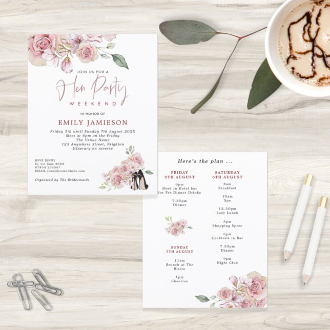 Budget Stiletto Helg Itinerary Hen Party Inbjudan (Skapare uppladdad)