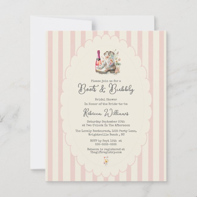 Budget Stövlar & Bubblor Country Chic Bröllopsdusc (Framsida)