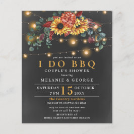 Budget String Light Sunblommor I DO BBQ-inbjudan