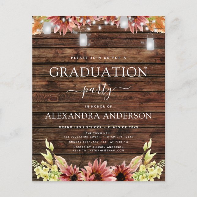 Budget Studenten 2023: Rustic Wood Solros (Framsida)