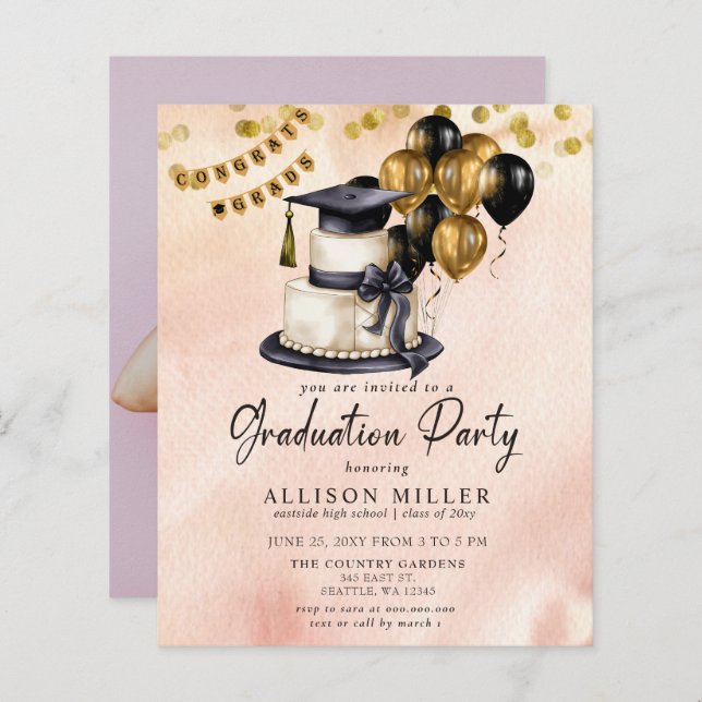 Budget Studenten Firande Photo Studenten (Fram/baksida)