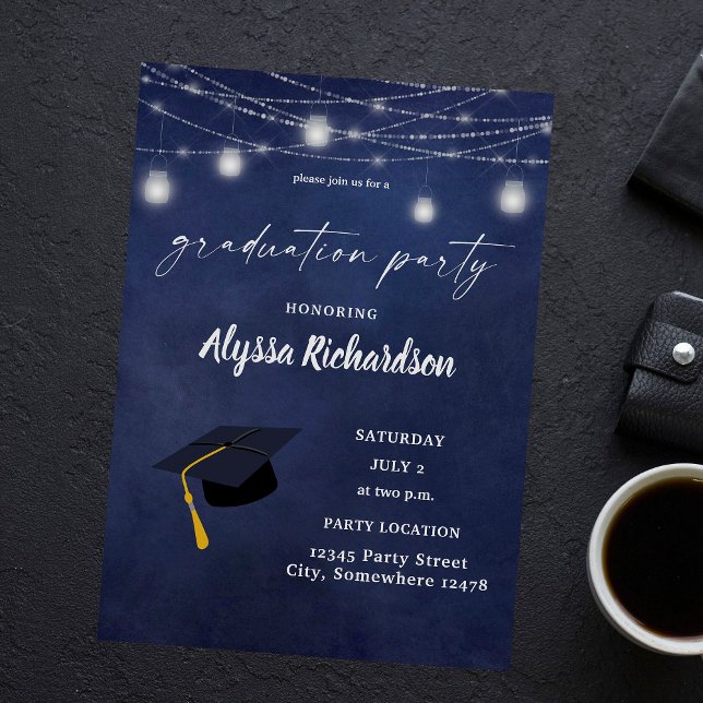 Budget Studenten Hat Chalkboard Party Blue Flygblad (Skapare uppladdad)