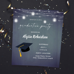 Budget Studenten Hat Chalkboard Party Blue Grått