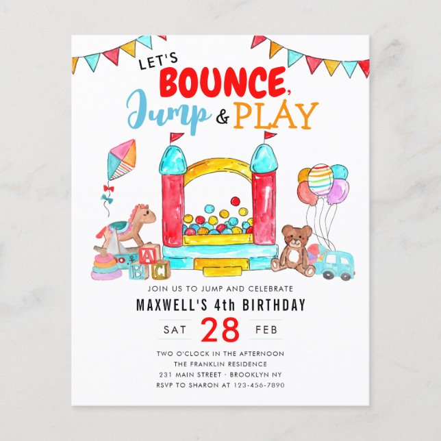 Budget Studs Hopp Lek Barn Trampolin Födelsedag (Framsida)