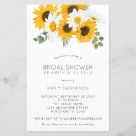 Budget Sunblommor Brunch Inbjudningskort för möhip