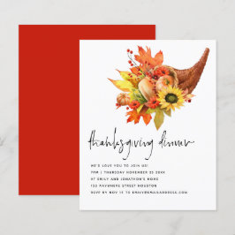Budget Sunblommor Cornucopia Thanksgiving Inbjudan