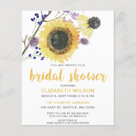 Budget Sunblommor Inbjudningskort för möhippan