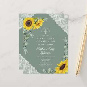 Budget Sunflower Grön spets Första kommunion
