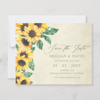 Budget Sunflowers Garden Floral Save the Date