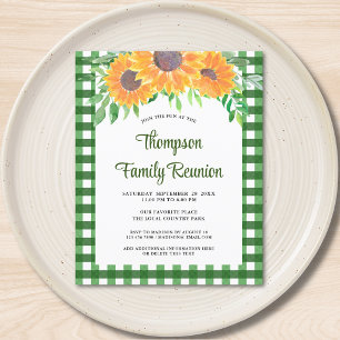 Budget Sunflowers Gingham Familjesammankomst