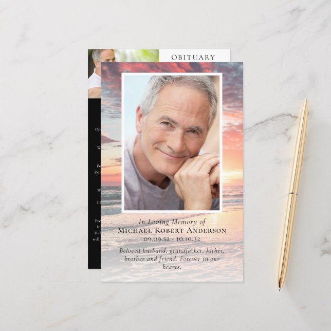 BUDGET Sunset Photo Memorial Service Program (Fram/Back In Situ)