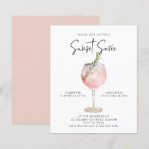 Budget Sunset Soiree Drinks Cocktail Inbjudan