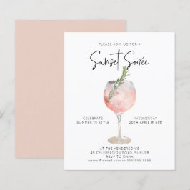 Budget Sunset Soiree Drinks Cocktail Inbjudan