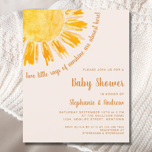 Budget Sunshine Par Twillingar Baby Shower Inbjuda