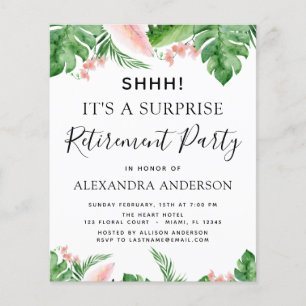 Budget Surprise Pension Party Tropical Flygblad