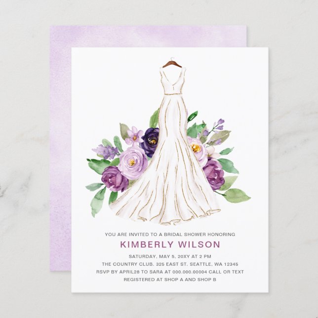 Budget Svart Blommig Bröllopsklänning Bröllopsdusc (Fram/baksida)