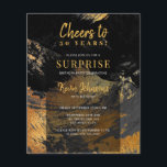 Budget svart guld 50:e födelsedagsfest inbjudan flygblad<br><div class="desc">Modern snyggt besöker 50 år manar-milstolpe BUDGET-födelsedagskalenderfestinbjudan PAPPER FLYER med elegant guld och svart abstrakt med penseldrag. Lämpligt för alla ålders milstolpar manar födelsedag: 21:a, 30:e, 40:e, 50:e, 60:e, 70:e, 75:e, 80:e, 90:e, 100:e. /-LÄS DETTA FÖRE KÖP! Det här är ett budgetöverkomligt kort som är tryckt på en FLYER. Observera...</div>