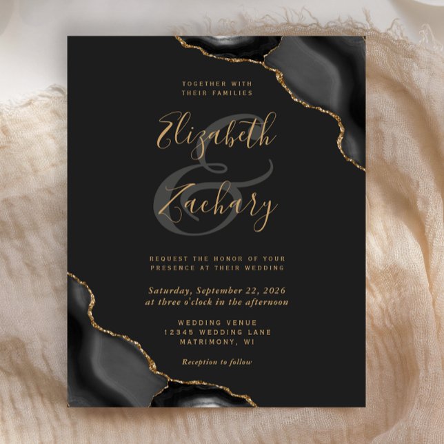 Budget Svart Guld Agat Hörnor Mörkt Bröllop (Skapare uppladdad)