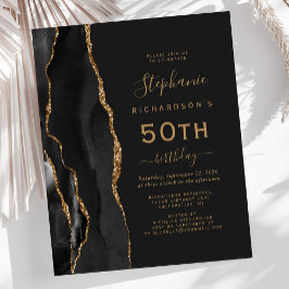 Budget Svart Guld Agat Mörk 50-årsdag