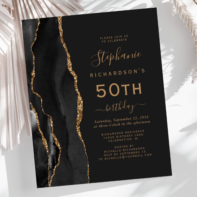 Budget Svart Guld Agat Mörk 50-årsdag (Skapare uppladdad)