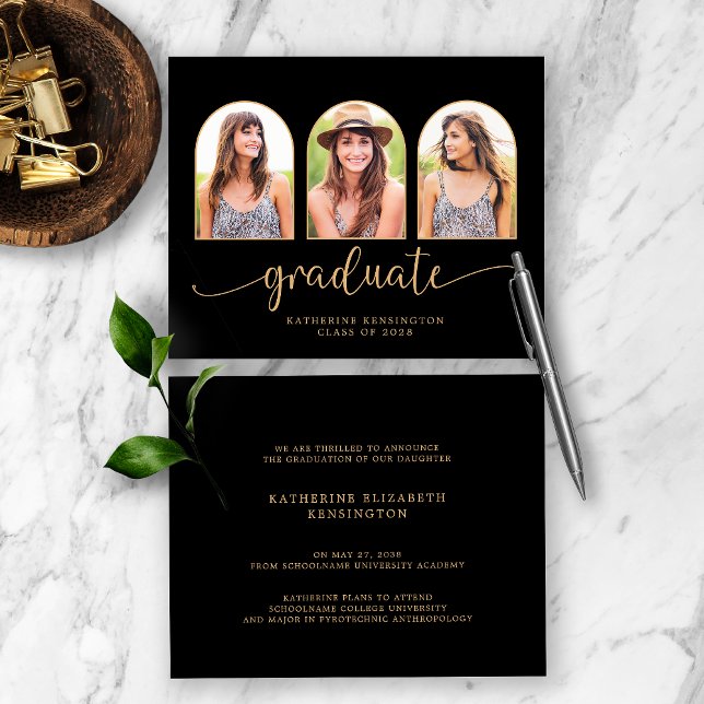 Budget Svart Guld Båge 3 Foto Examen (Skapare uppladdad)