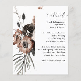 Budget Svart & Naturlig Blommig Boho Detaljer Flygblad