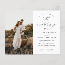 Budget Svart och Vitt Bröllopsinbjudan