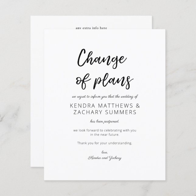 Budget Svart & Vitt Förändring av Planer (Fram/baksida)