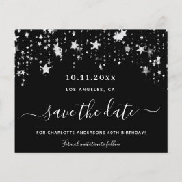 Budget svarta silverstjärnor födelsedagsfirande sa