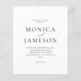 Budget Svartvit modern Bröllop 2 V Flygblad