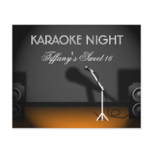 Budget Sweet 16 karaoke nattpartiinbjudan