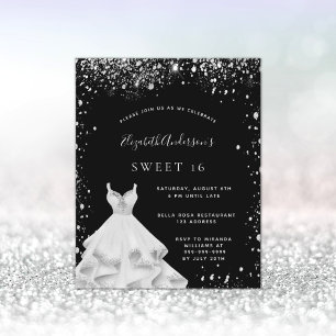 Budget Sweet 16 svart silver glitterdammklänning