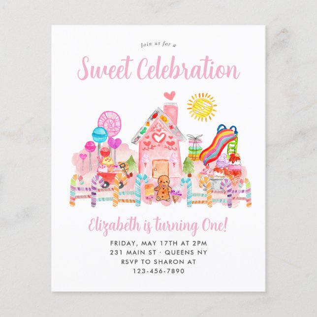 Budget Sweet Firande Candyland Barns födelsedag (Framsida)