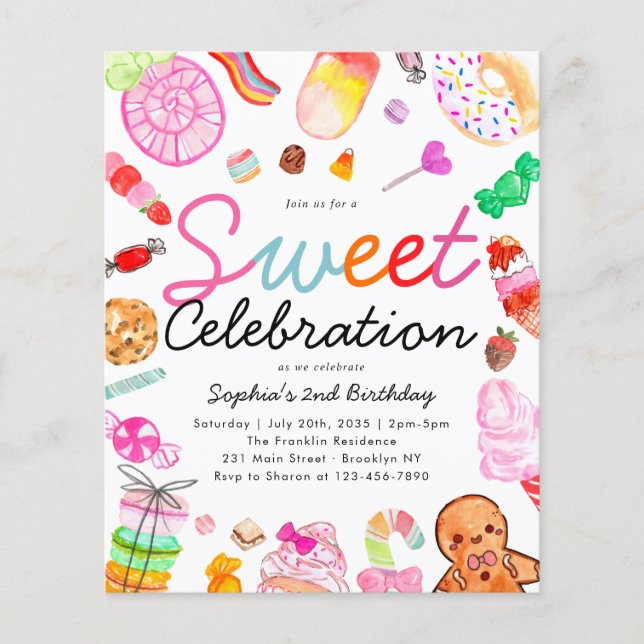 Budget Sweet Firande Kids Candyland Birthday (Framsida)