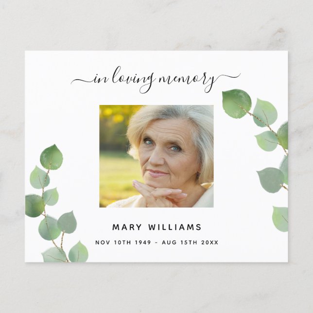 Budget Sympathy eucalyptus vit fototackkort (Baksida)