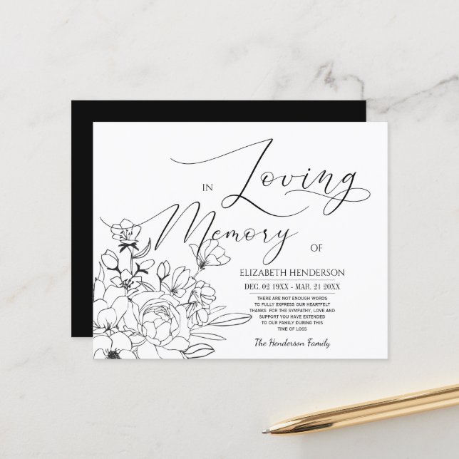 Budget Sympati Minne / Tack. (Fram/Back In Situ)