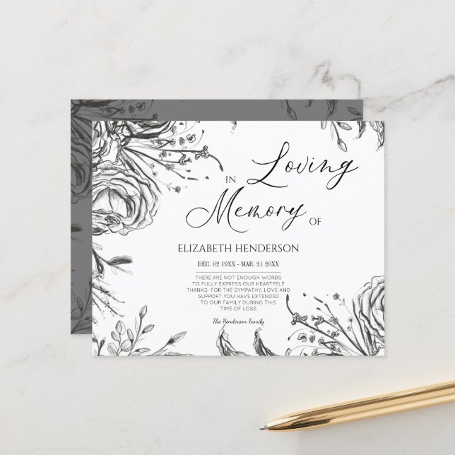 Budget Sympati Minne / Tack. (Fram/Back In Situ)