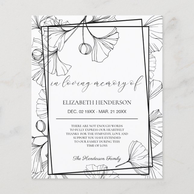 BUDGET Sympati Tacksamhetskort. Pappersark (Framsida)