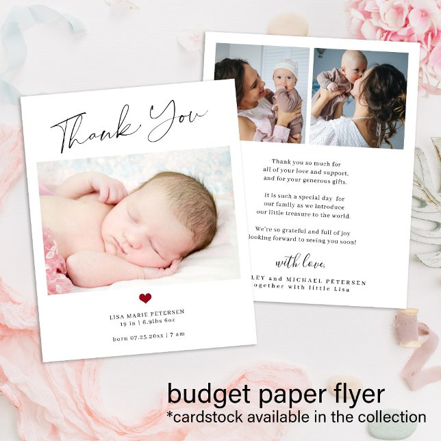 Budget tack baby foto födelseannonsering flygblad (Skapare uppladdad)